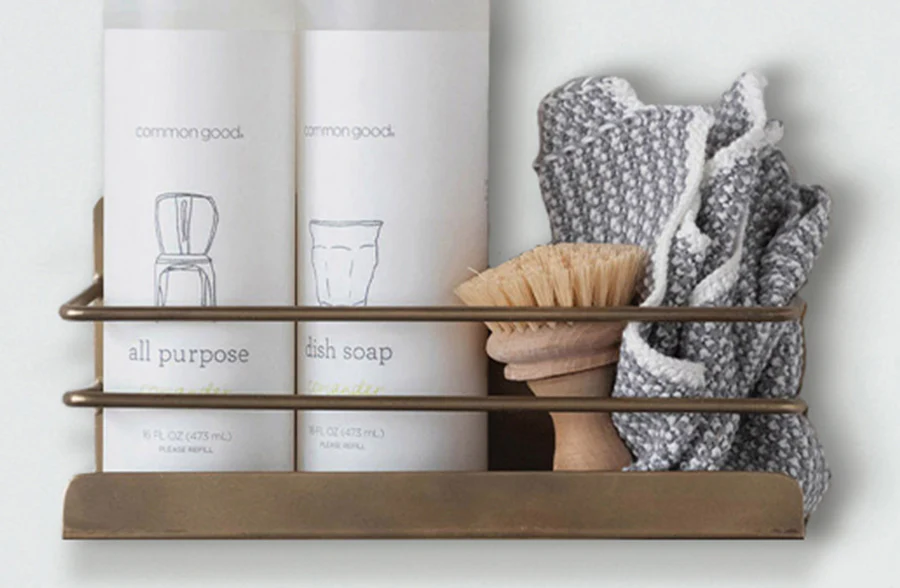 Antique Brass Finish Wall Shelf