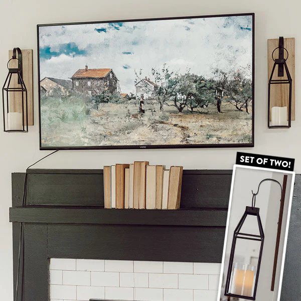 Modern Farmhouse Removable Lantern Sconce, Set of 2