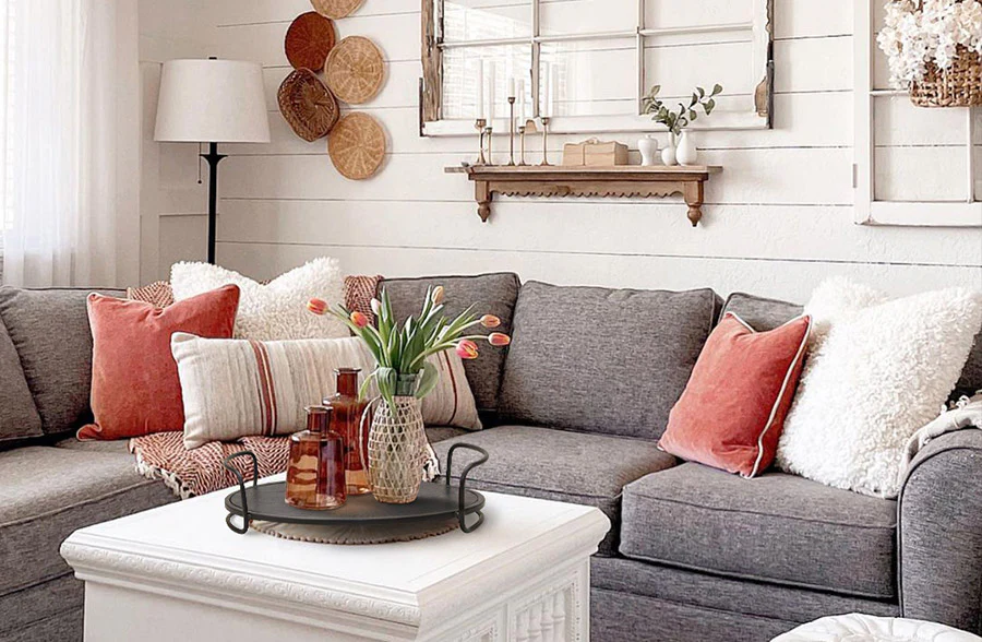 Iron Serving Tray with Handles