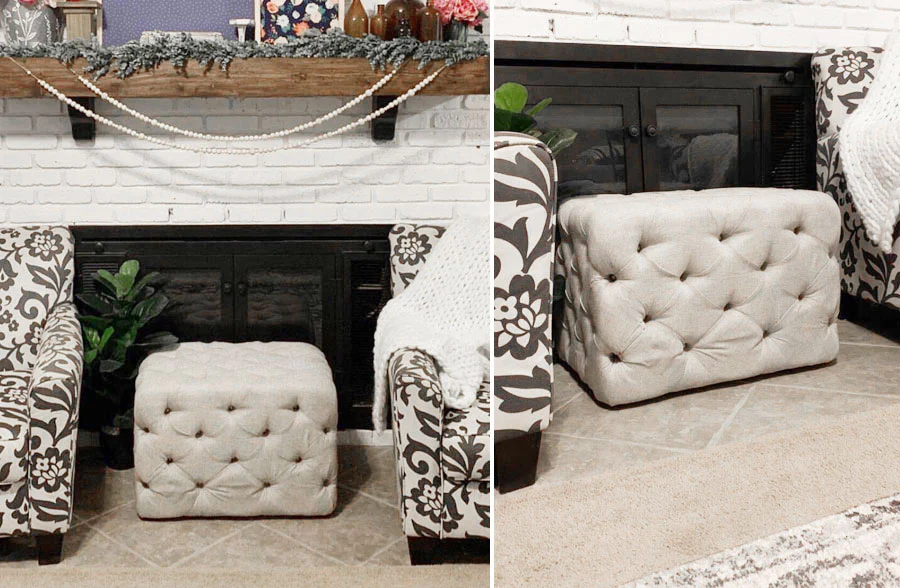 Tufted Fabric Ottoman