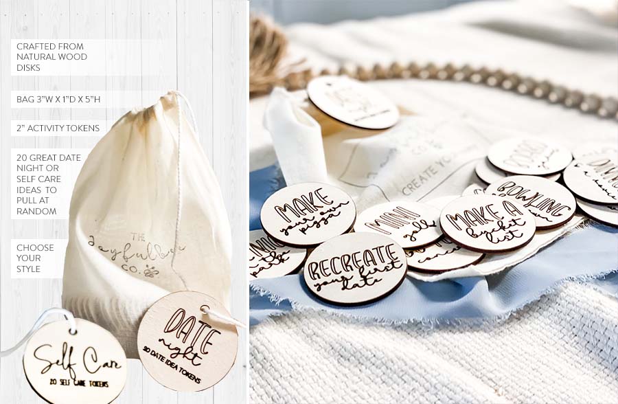 Engraved Wooden Activity Tokens, Pick Your Style | Handmade in the USA