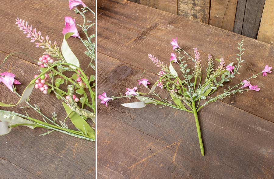 Pink Toadflax Stems, Set of 3