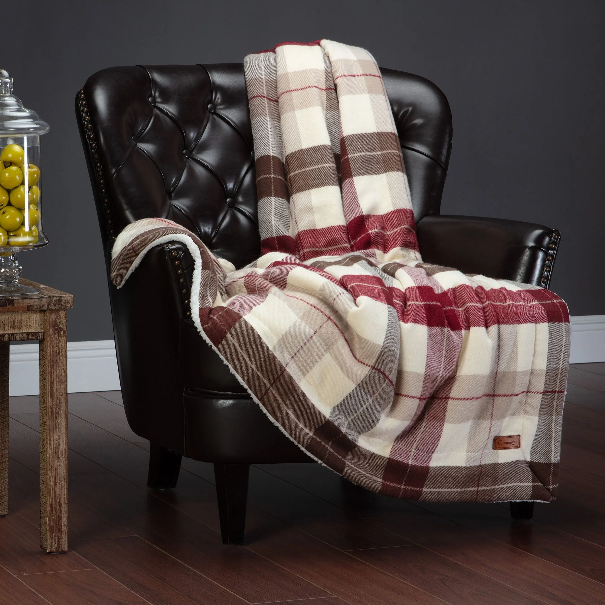 Plaid Sherpa Throw Blanket