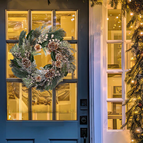 Lifelike Magnolia, Juniper and Pine Wreath