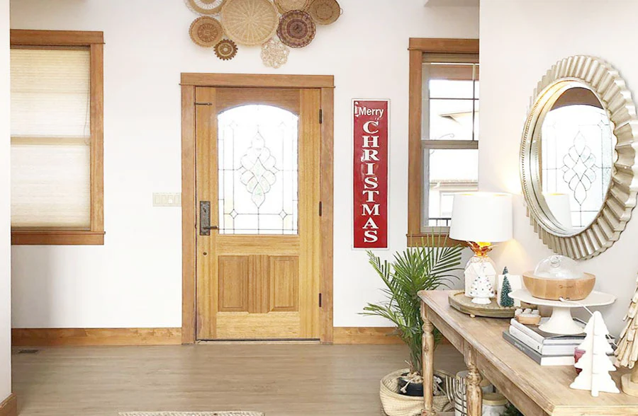 HUGE Embossed Metal Merry Christmas Sign