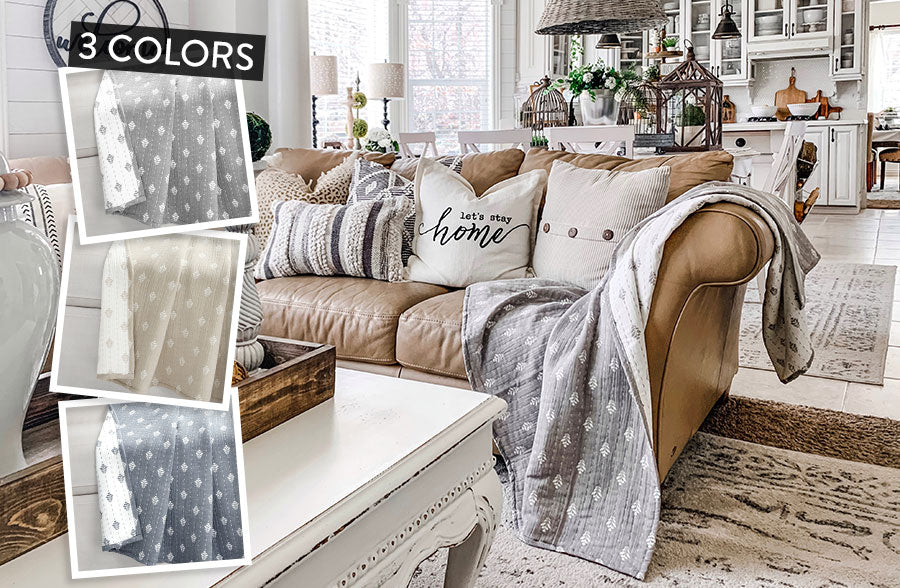 Yarn-Dyed Cotton Throw, Pick Your Color