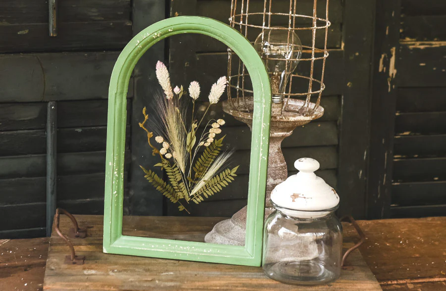 Green Framed Pressed Botanical