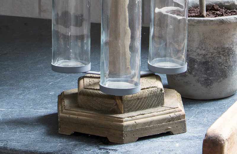 Wood and Glass Tube Planter