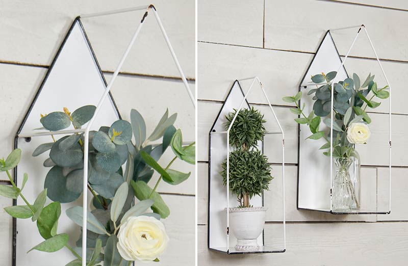 Cathedral Inspired Enamel Shelves  Set of 2