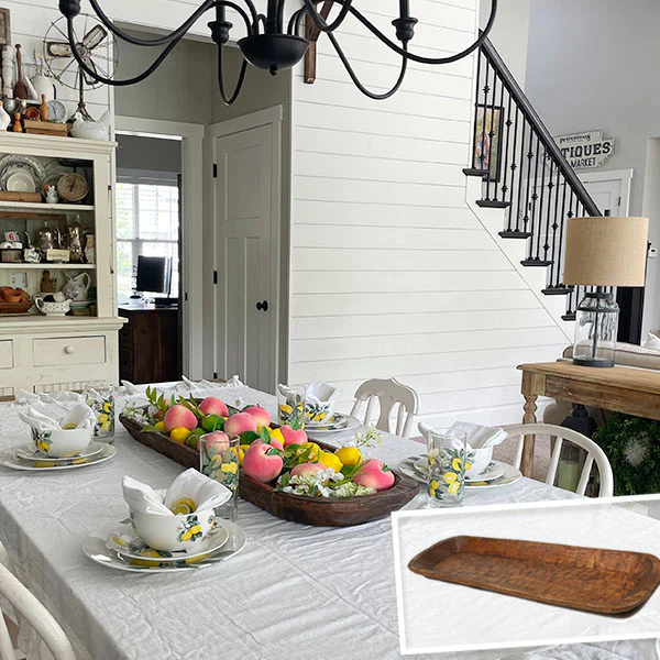 Extra Long 40 Inch Dough Bowl Platter