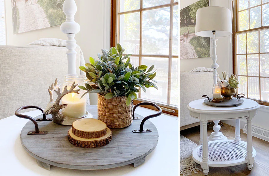 Wooden Footed Cellar Tray