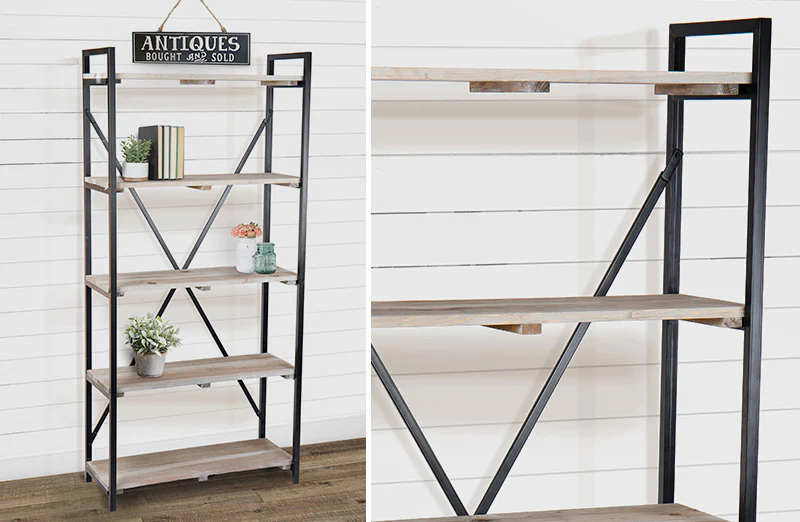 *HUGE* Industrial Cross Back Bookshelf