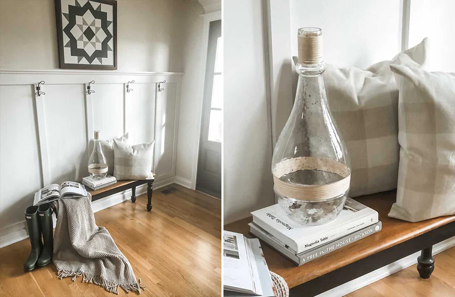 Rattan Wrapped Glass Vase