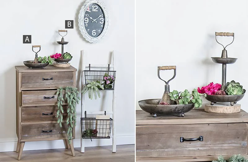 Textured Metal Bowls With Handle