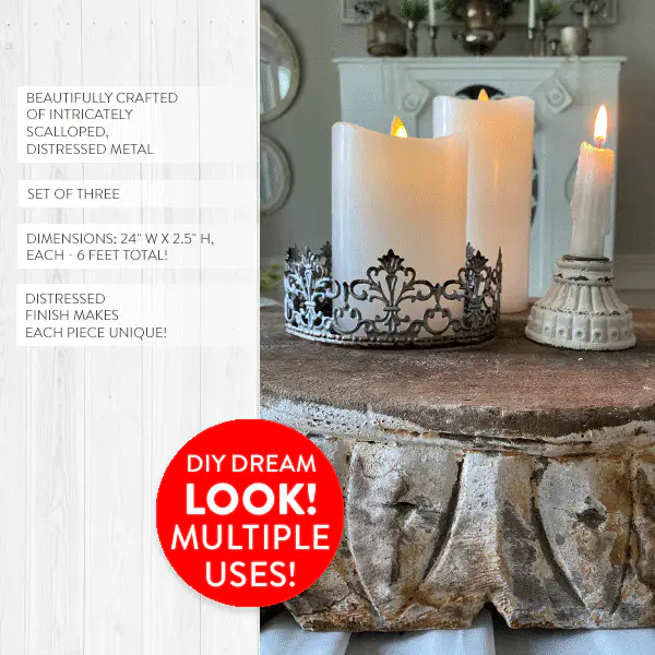 Scalloped Antique Metal Trim, Set of 3