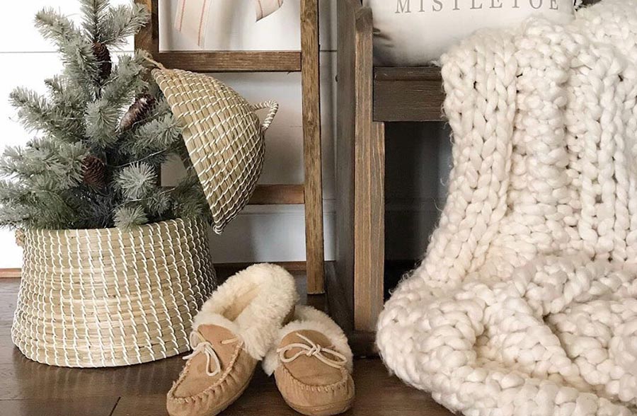 Bee Hive Inspired Woven Basket with Hinged Lid