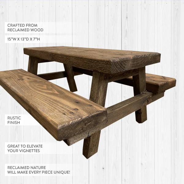 Reclaimed Wood Picnic Table Riser