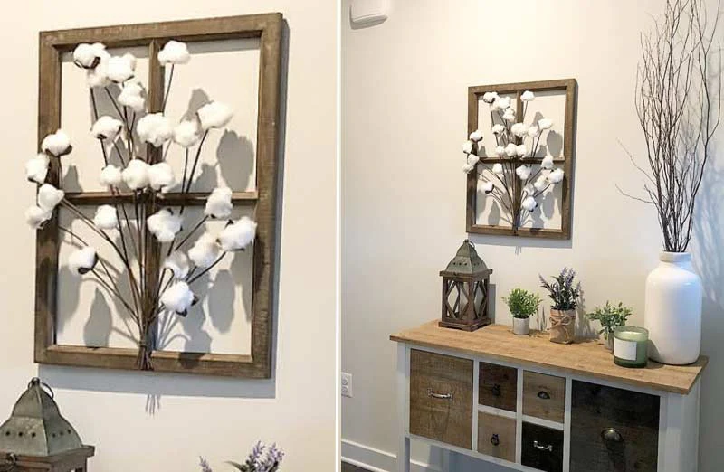 Cotton Stem Framed Window Pane