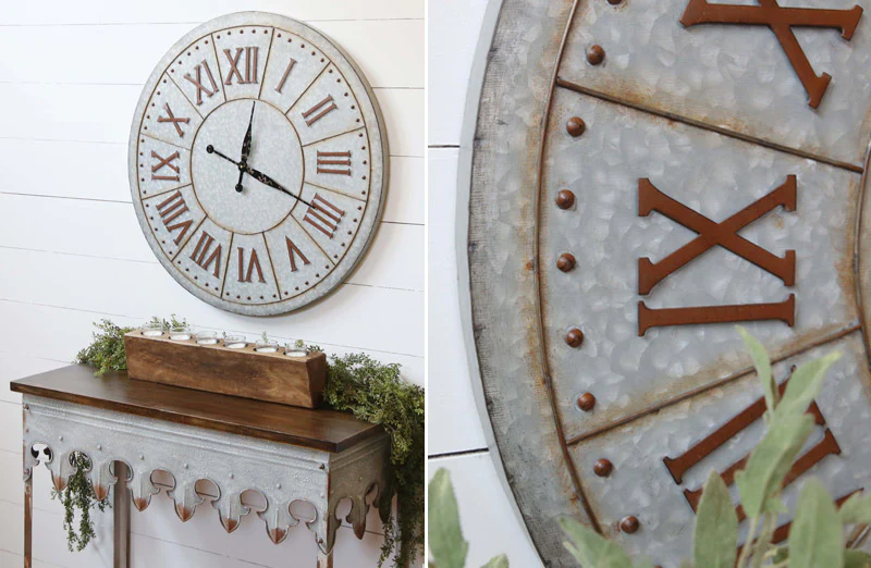 HUGE Galvanized Clock