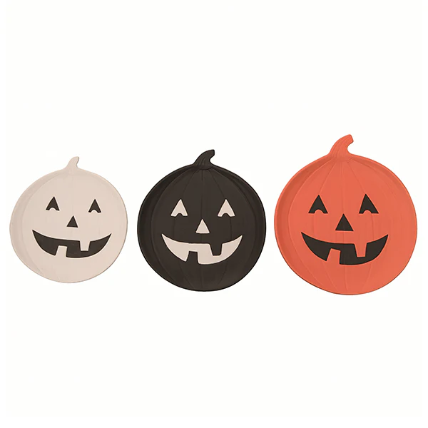 Jack-O-Lantern Plates, Set of 3