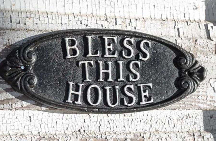 Cast Iron Bless This House Plaque