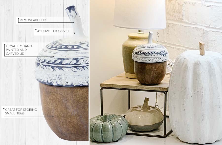 Ornate Acorn Container