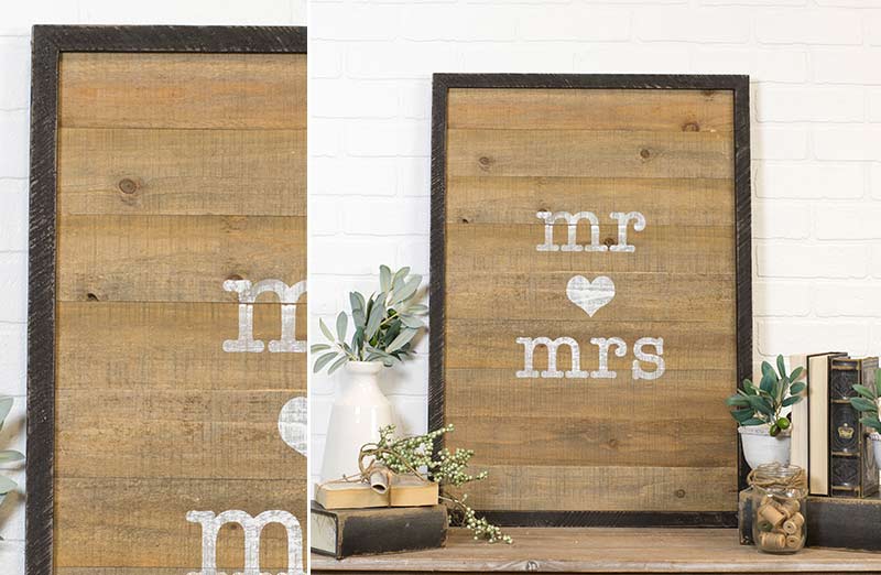 Wood Plank Mr. & Mrs. Wall Sign