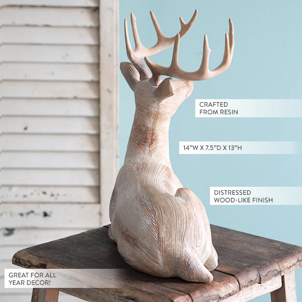 Majestic Kneeling Deer Statue