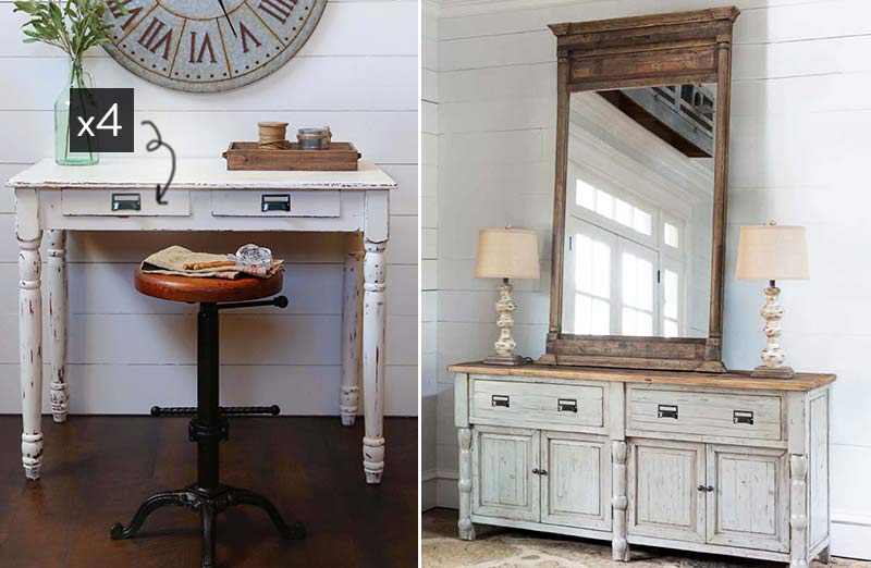 Cast Iron Note Card Drawer Pull  Set of 4