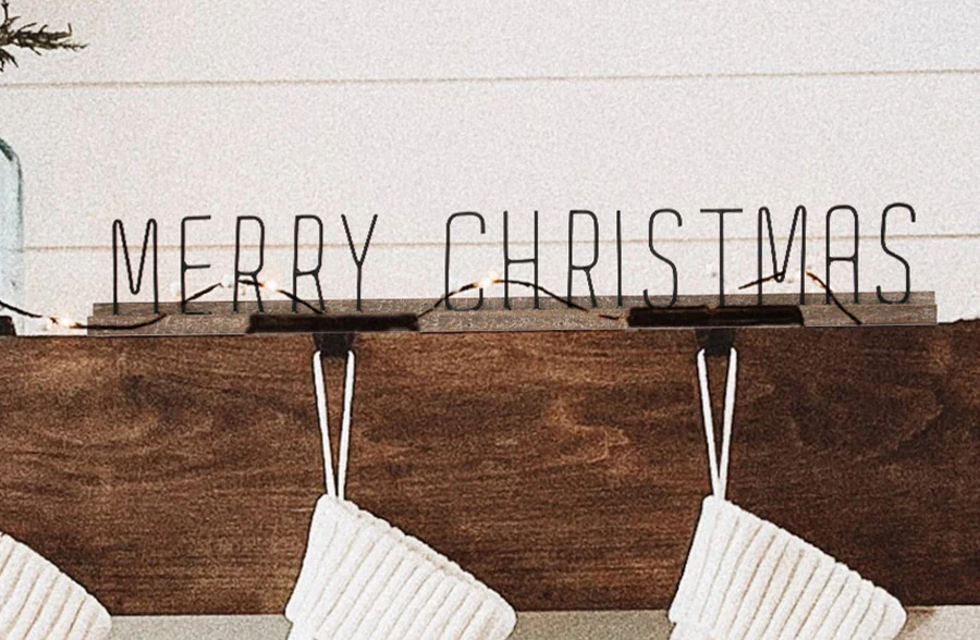 Metal Merry Christmas Tabletop Decor
