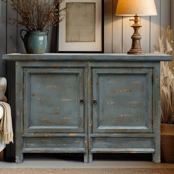 Distressed Media Console Cabinet