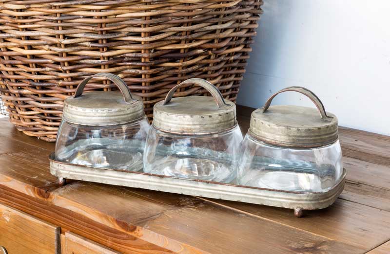 Glass Storage Jars  Set of 3