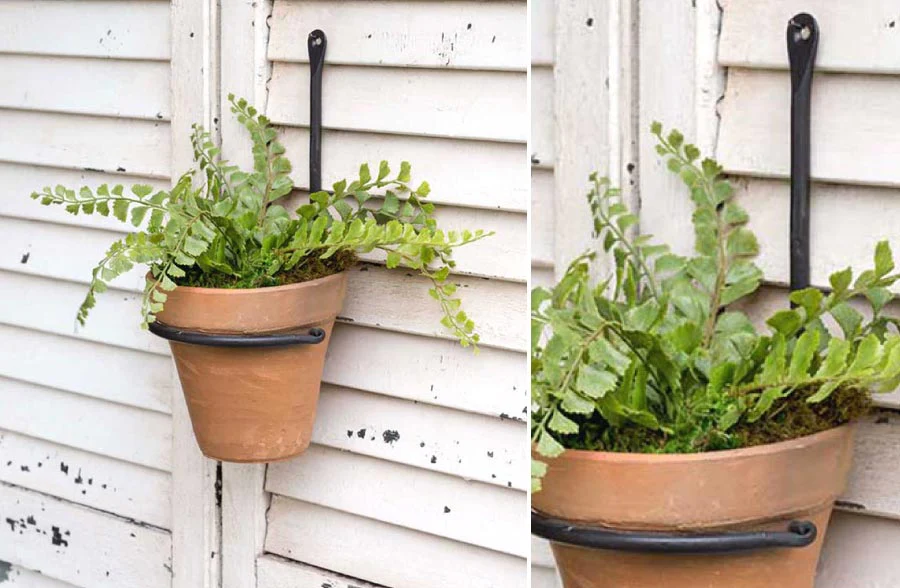 Forged Plant Hanger with Terra Cotta Pot, Set of 2
