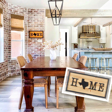 Wooden Texas Home Sign