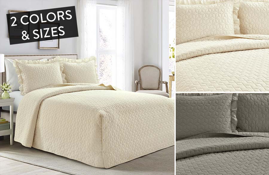 French Country Bedding 3-Piece Set, Pick Your Color