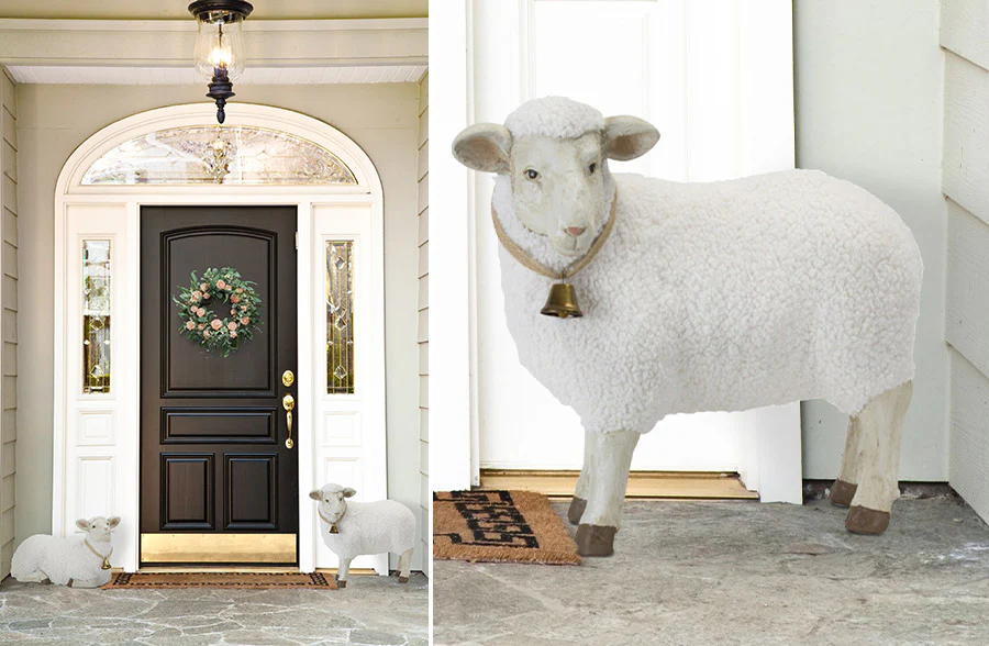 LARGE Lamb Figurines, Set of 2