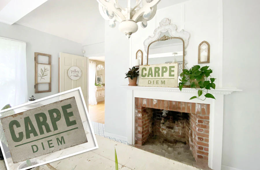 25.5 Distressed Carpe Diem Wooden Wall Décor