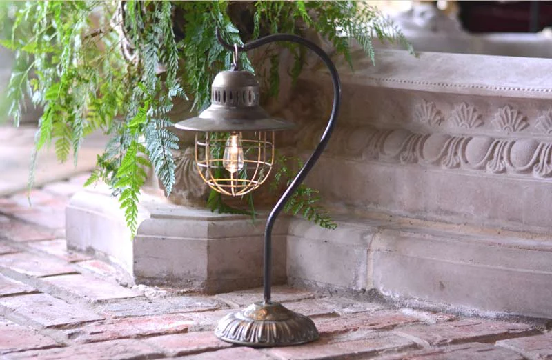 LED Caged Desktop Lantern