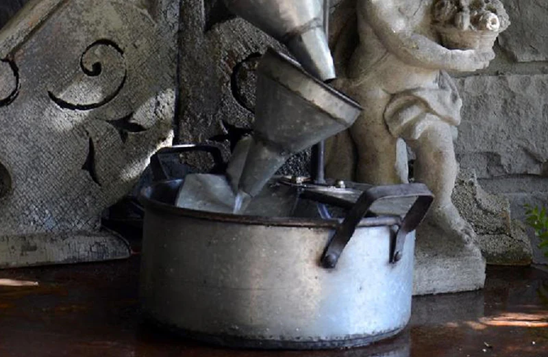 Galvanized Funnel Fountain