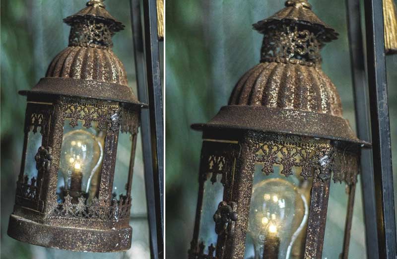 Ornate Distressed LED Lantern