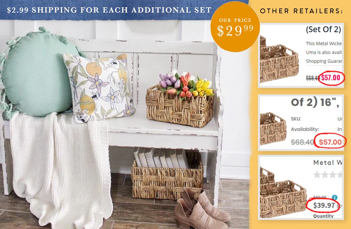 Wicker Utility Baskets, Set of 2