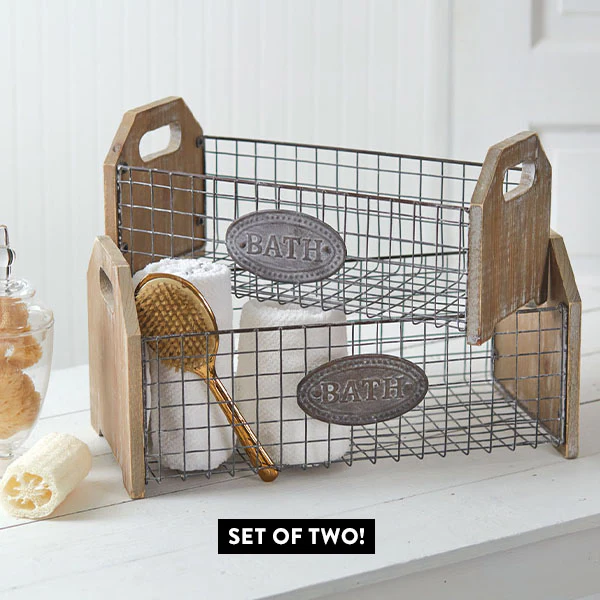 Rustic Bath Caddies, Set of 2