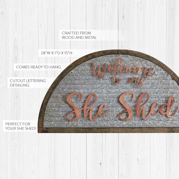 Corrugated Metal She Shed Sign