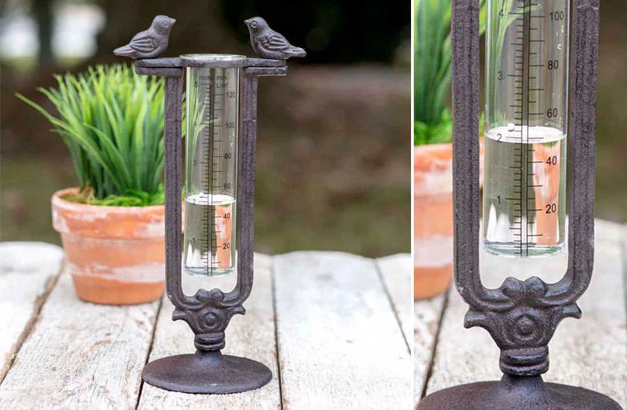Perched Birds Rain Gauge