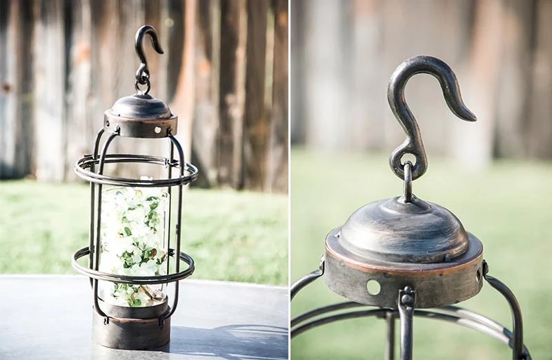 Industrial Candle Lantern with Hook