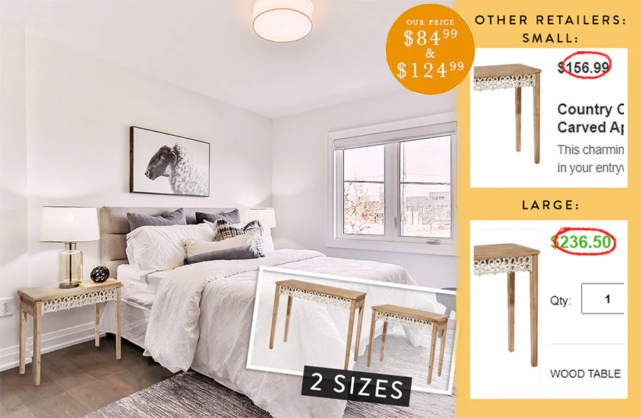 Carved Wooden Accent Table, Pick Your Size