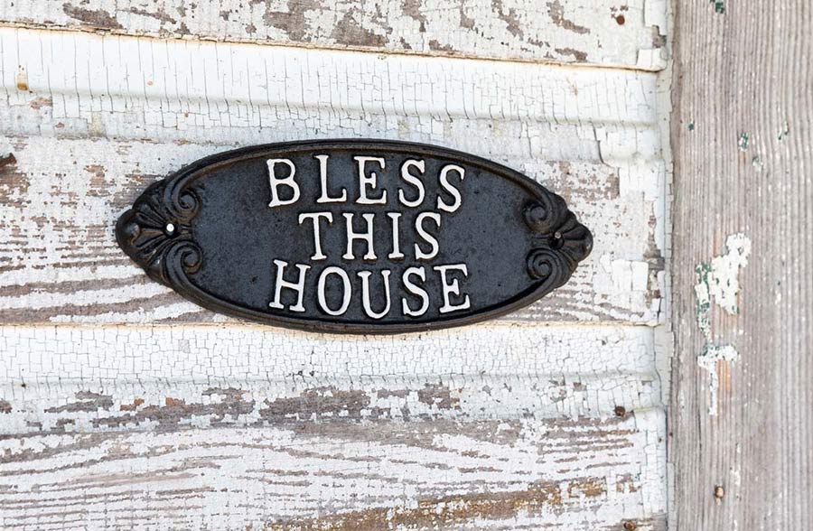 Cast Iron Bless This House Plaque