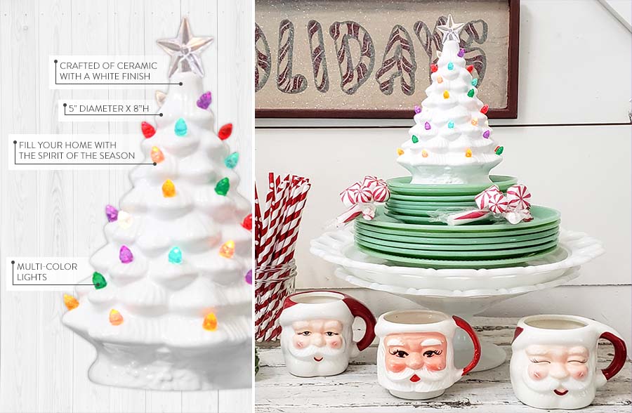 Multi-Color Light Up Ceramic Christmas Tree