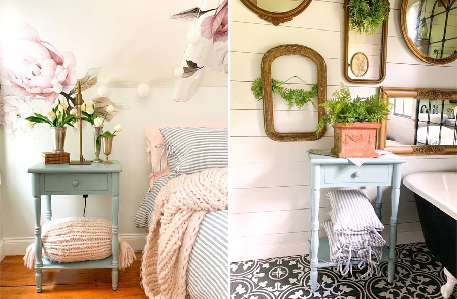 Eggshell Blue Wooden Side Table