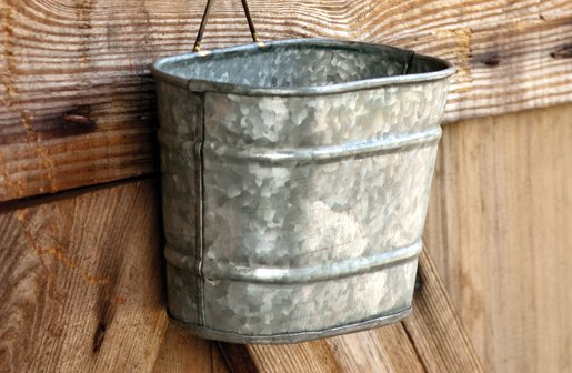 Galvanized Hanging Bucket Planter, Set Of 3